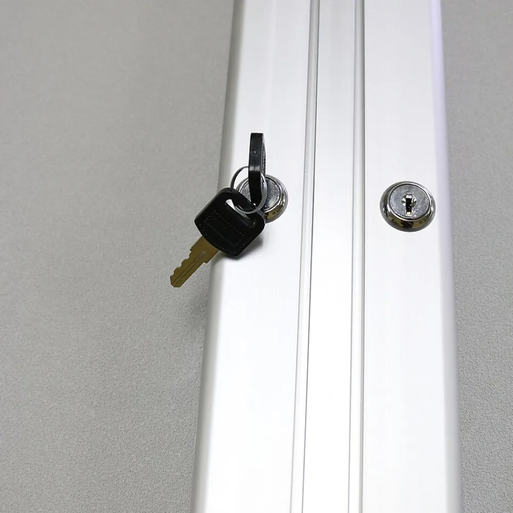 Bulletin*Ghent 3' H x 5' W Enclosed Vinyl Bulletin Board with Satin Frame, 2 Door, Silver (PA23660VX-193)