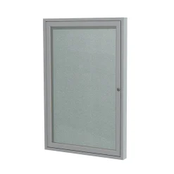Bulletin*Ghent 24" H x 18" W Enclosed Vinyl Bulletin Board with Satin Frame, 1 Door (PA12418VX-193)