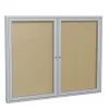 Bulletin*Ghent 3' H x 5' W Enclosed Vinyl Bulletin Board with Satin Frame, 2 Door (PA23660VX-181)