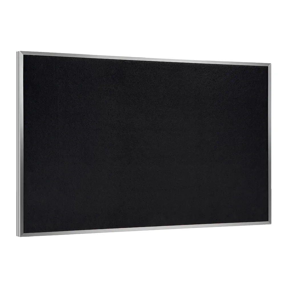Bulletin*Ghent 4' H x 6' W Recycled Bulletin Board with Aluminum Frame, Black (ATR46-BK)