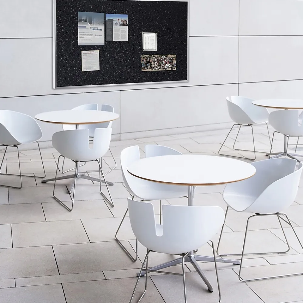 Bulletin*Ghent 4' H x 6' W Recycled Bulletin Board with Aluminum Frame, Black (ATR46-BK)