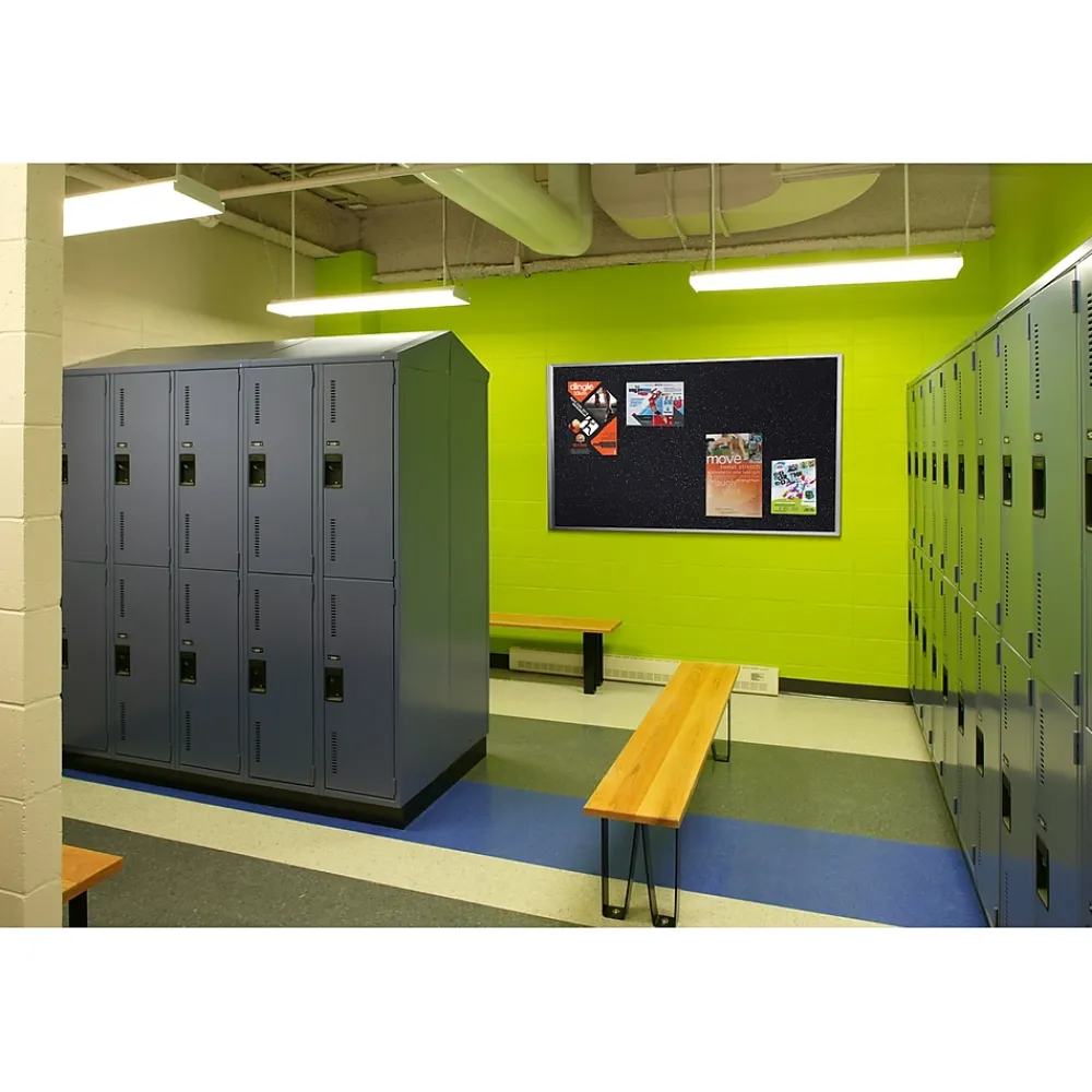 Bulletin*Ghent 4' H x 6' W Recycled Bulletin Board with Aluminum Frame, Black (ATR46-BK)