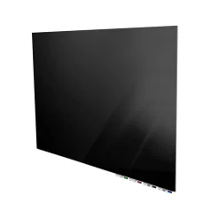 Dry Erase*Ghent Aria 4'H x 6'W Low Profile Glass Whiteboard, Black (ARIASN46BK)