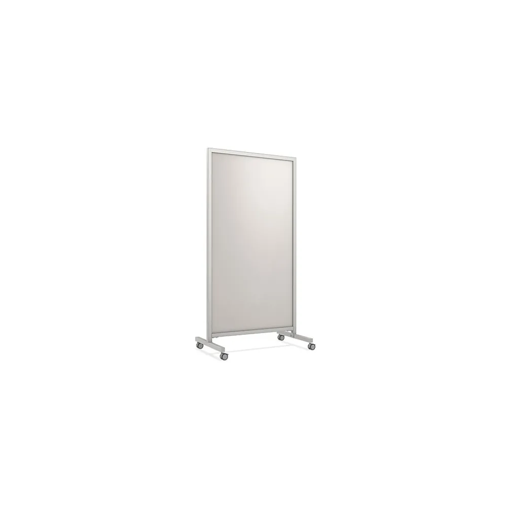 Dry Erase*Ghent EZ Magnetic Glass Mobile Dry-Erase Whiteboard, Aluminum Frame, 75"H x 38"W (EZ1MA7538BG)