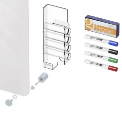 Dry Erase*Ghent Harmony Glass Whiteboard with Radius Corners, 4'H x 5'W (HMYRN45WH)