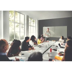 Dry Erase*Ghent Harmony 4'H x 6'W Glass Whiteboard with Square Corners, Gray (HMYSN46GY)