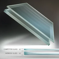 Dry Erase*Ghent Harmony 4'H x 8'W Magnetic Glass Whiteboard with Square Corners, Blue (HMYSM48BE)