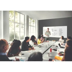 Dry Erase*Ghent Harmony 4'H x 6'W Magnetic Glass Whiteboard with Square Corners, White (HMYSM46WH)