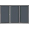 Bulletin*Ghent Ovation 4' H x 6' W Enclosed Fabric Bulletin Board with Gray Frame, 3 Door, Gray (OVG5-F91)