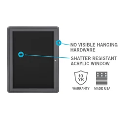 Bulletin*Ghent Ovation 4' H x 6' W Enclosed Fabric Bulletin Board with Gray Frame, 3 Door, Gray (OVG5-F91)