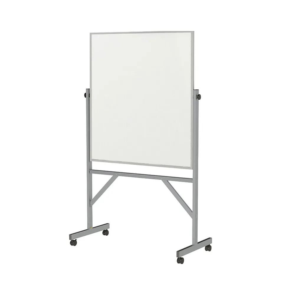 Dry Erase*Ghent Steel Mobile Dry-Erase Whiteboard, Aluminum Frame, 4' x 3' (ARMM43)
