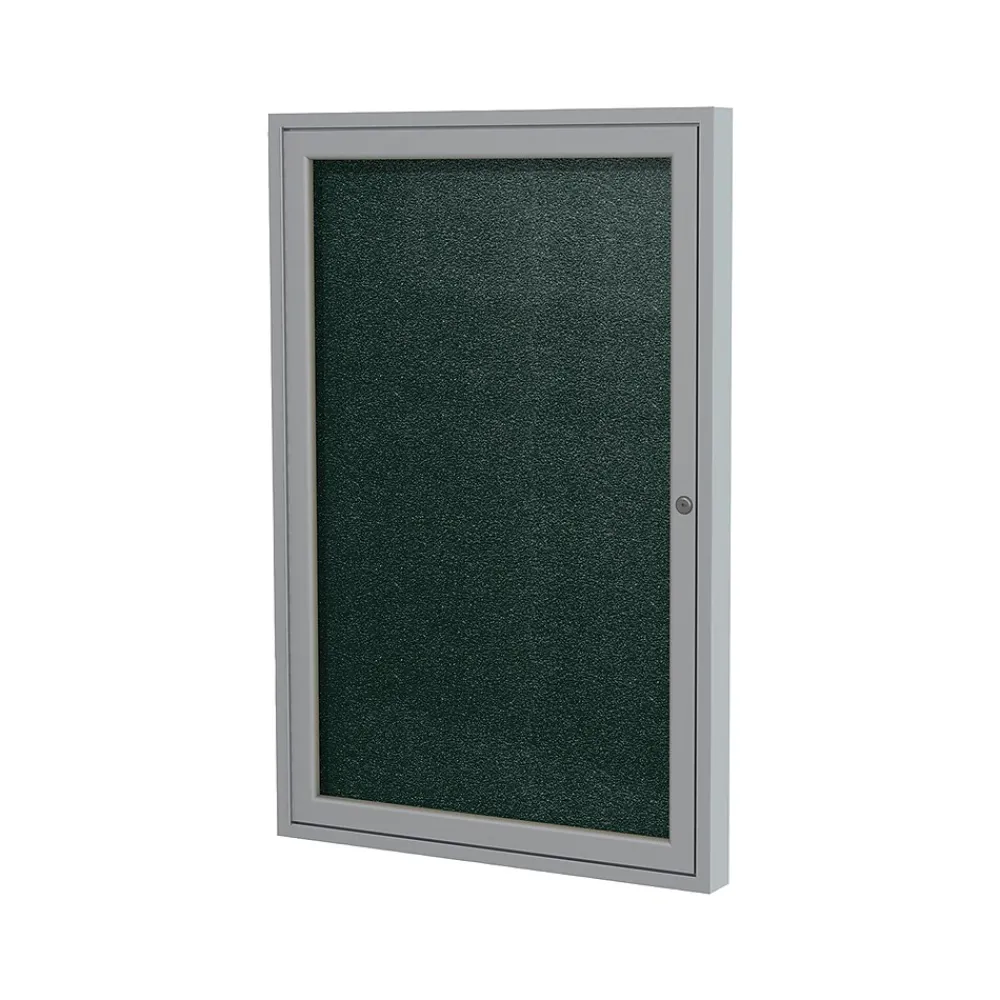 Bulletin*Ghent Vinyl Bulletin Board, Satin Frame, 2' x 1.5' (PA12418VX-183)