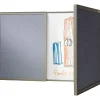 Dry Erase*Ghent VisuALL PC Whiteboard Cabinet with Fabric Bulletin Board Exterior Doors, Gray (41302)