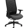 Office Chairs*Global GIS Loover High-Back Weight Sensing Tilter Task Chair, Mesh/Fabric, Black/Granite Rock