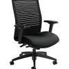 Office Chairs*Global GIS Loover Mid-Back Weight Sensing Tilter Task Chair, Mesh/Fabric, Black/Coal