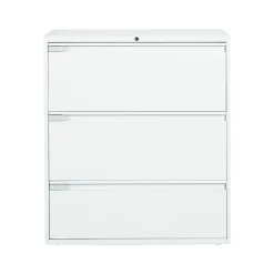 File Cabinets*Global 9300 Plus Series 3-Drawer Lateral File Cabinet, Locking, Letter/Legal, Designer White, 36" (TD9336P3F1HDWT)