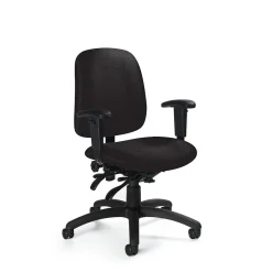 Office Chairs*Global Goal Urban Fabric Low Back Multi Tilter Task Chair, Black Coal