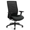 Office Chairs*Global Loover Quilt Fabric Mesh High Back Weight Sensing Synchro Tilter Chair, Black