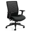 Office Chairs*Global Loover Urban Fabric Mesh Medium Back Weight Sensing Synchro Tilter Chair, Black Coal