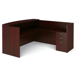 L-Desks*Offices to go Global Superior BUNDLE15 Workstation, Mahogany