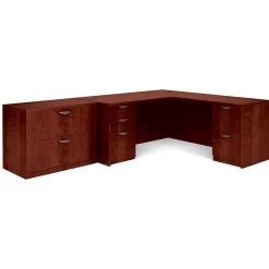 L-Desks*Global Superior BUNDLE14 Workstation, Dark Cherry