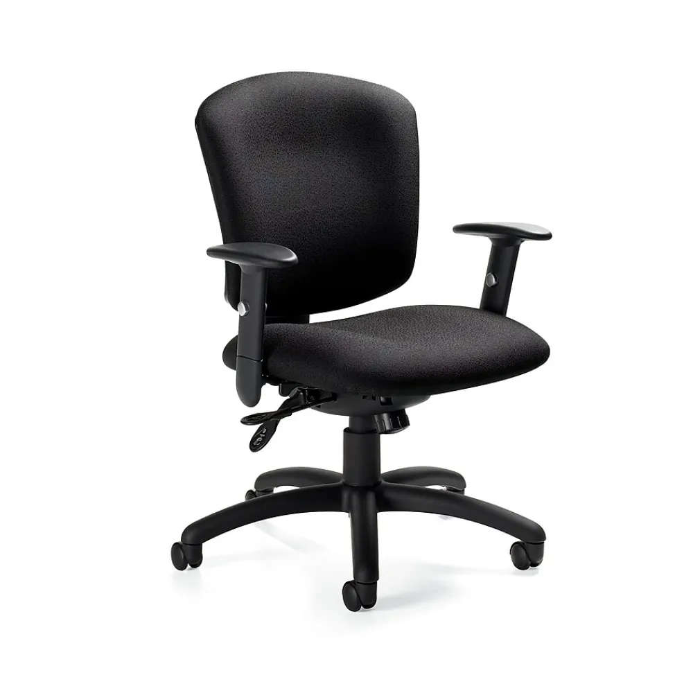 Office Chairs*Global Supra x Jenny Fabric Medium Back Multi-Tilter Chair, Ebony