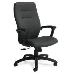 Office Chairs*Global Synopsis Jenny Fabric High Back Tilter Chair, Ebony