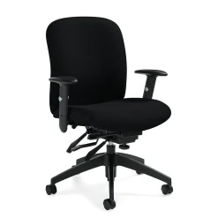 Office Chairs*Global Truform Urban Fabric Heavy Duty Medium Back Multi-Tilter Chair, Gravel Road