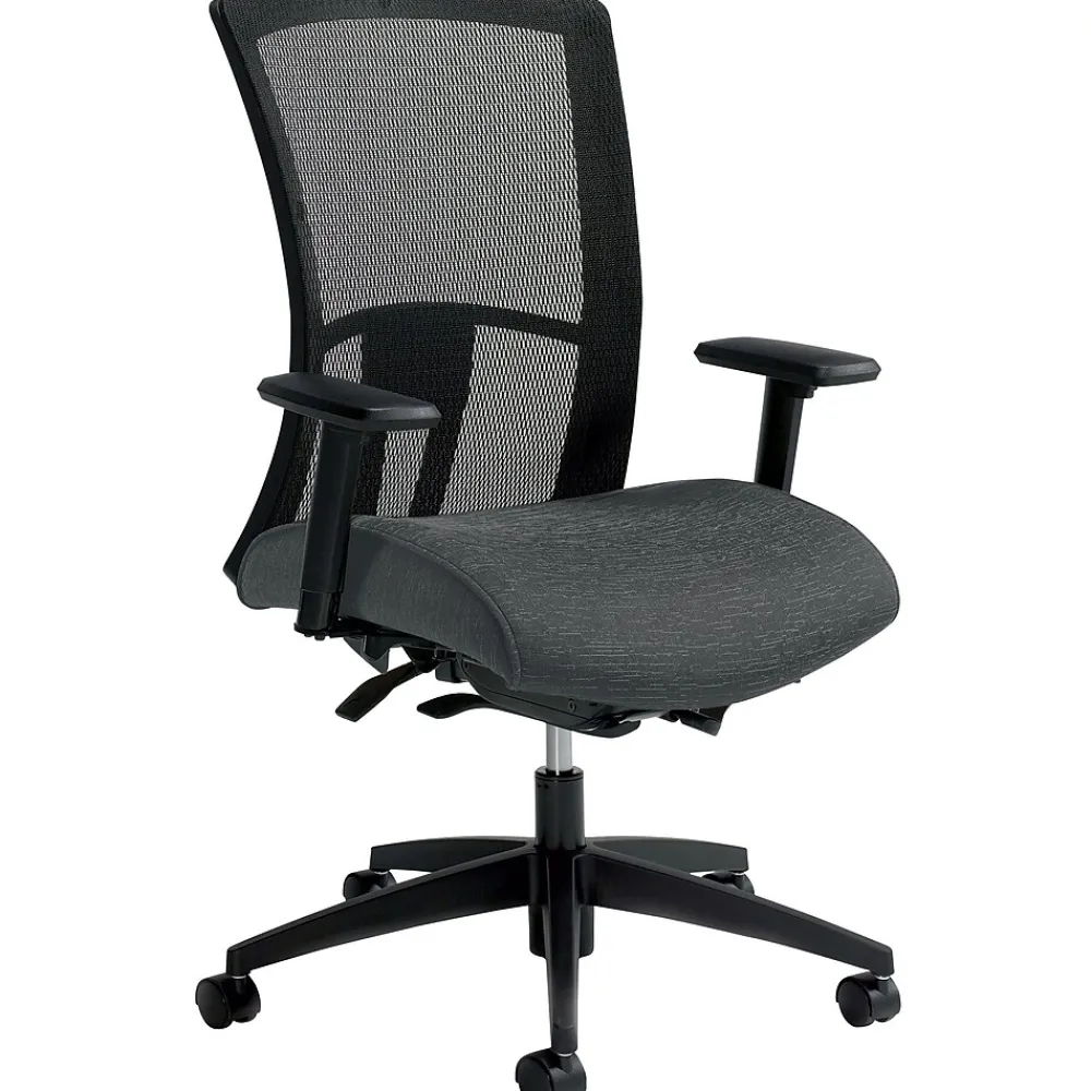 Office Chairs*Global Vion Mesh High Back Weight Sensing Synchro - Tilter Task Back, Granite Rock (6321-8-UR20)