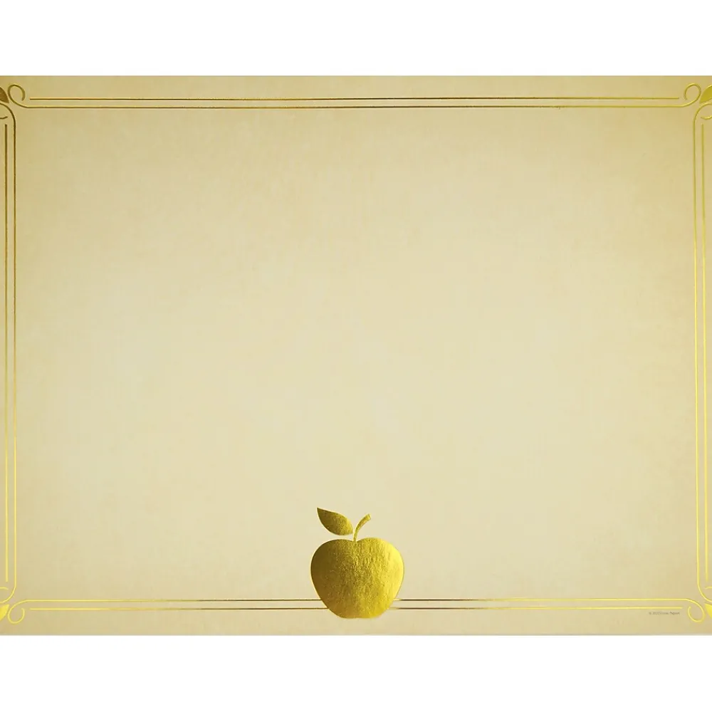 Awards & Certificates*Great Papers Bright Apple Certificates, 8.5" x 11", Yellow/Gold, 15/Pack (2020003)