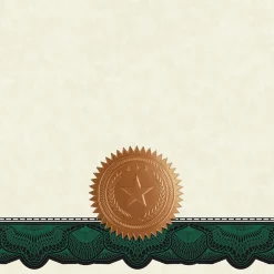 Awards & Certificates*Great Papers Cambridge Certificates, 8.5" x 11", Beige/Green, 10/Pack (2020006)