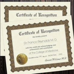 Awards & Certificates*Great Papers Certificates, 8.5" x 11", Gold and Beige, 18/Pack (20104239)