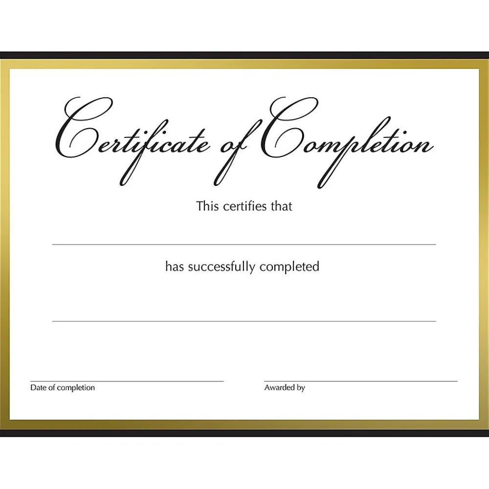 Awards & Certificates*Great Papers Completion Certificates, 8.5" x 11", White/Black/Gold, 15/Pack (2020150)