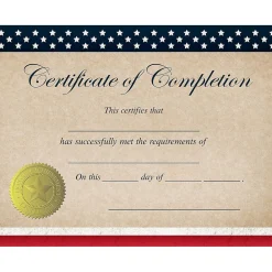 Awards & Certificates*Great Papers Patriotic Completion Certificates, 8.5" x 11", Multicolor, 25/Count (2015075)