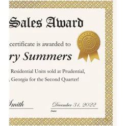 Awards & Certificates*Great Papers ! Star Burst Certificate Seals, 2