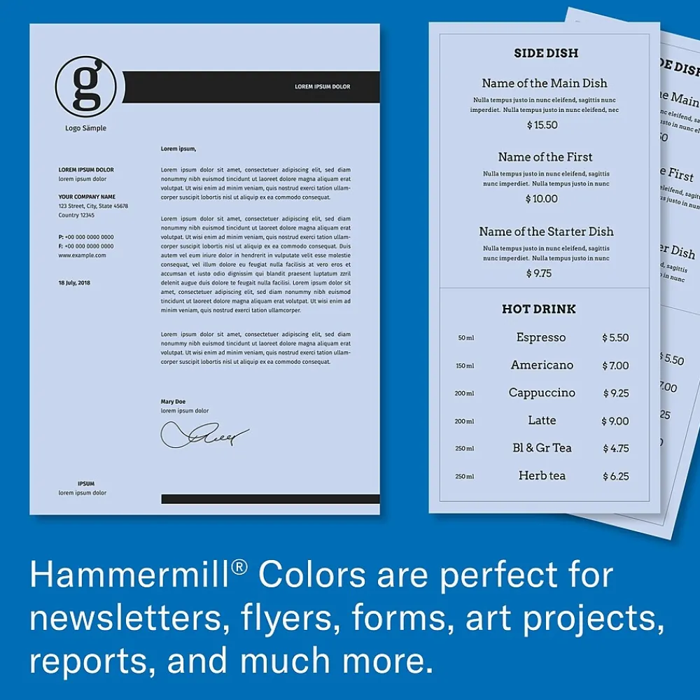 Multipurpose Paper*Hammermill 30% Recycled Colors 8.5" x 11" Multipurpose Paper, 24 lbs., Orchid, 500/Ream (103780)