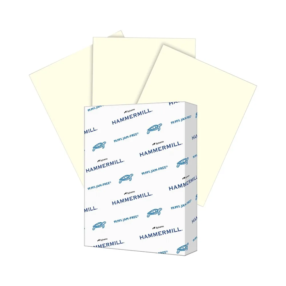 Multipurpose Paper*Hammermill 8.5" x 11" Multipurpose Paper, 65 lbs., Cream, 250 Sheets/Ream, 2 Reams/Pack (400540)