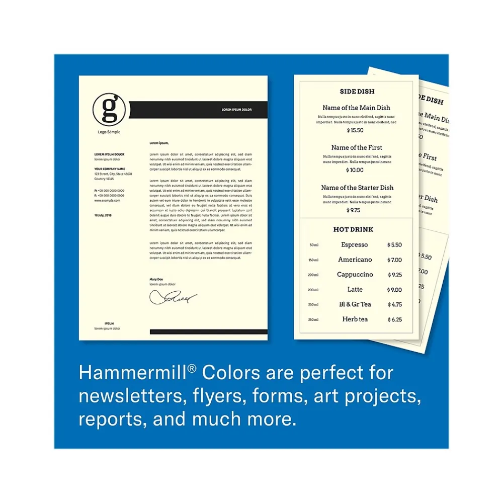 Multipurpose Paper*Hammermill 8.5" x 11" Multipurpose Paper, 24 lbs., Cream, 500 Sheets/Ream(168060)