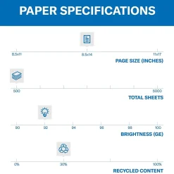Copy Paper*Hammermill Great White 30% Recycled 8.5" x 14" Copy Paper, 20 lbs., 92 Brightness, 500/Ream (HAM86704)