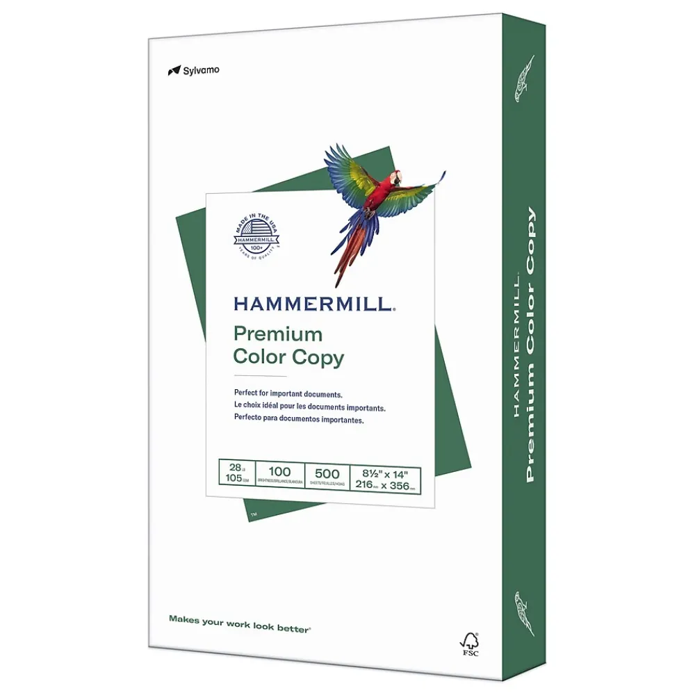 Copy Paper*Hammermill Premium 8.5" x 14" Color Copy Paper, 28 lbs., 100 Brightness, 500 Sheets/Ream (102475)