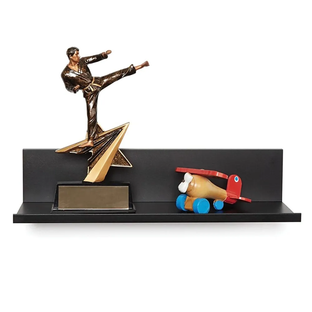 Shelving*Hangman No-Stud Floating Shelf, 12-In., Black Powder Coat (L-12-B)