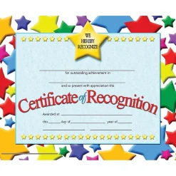 Awards & Certificates*Hayes Publishing Certificate of Recognition, 30 Per Pack, 3 Packs (H-VA637-3)