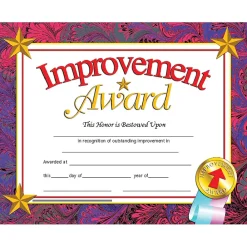 Awards & Certificates*Hayes Publishing Improvement Award Certificate, 30 Per Pack, 3 Packs (H-VA688-3)