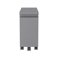 File Cabinets*Hirsh 2-Drawer Mobile Vertical File Cabinet, Letter/Legal Size, Lockable, 21.75"H x 10"W x 19.88"D, Arctic Silver (24045)