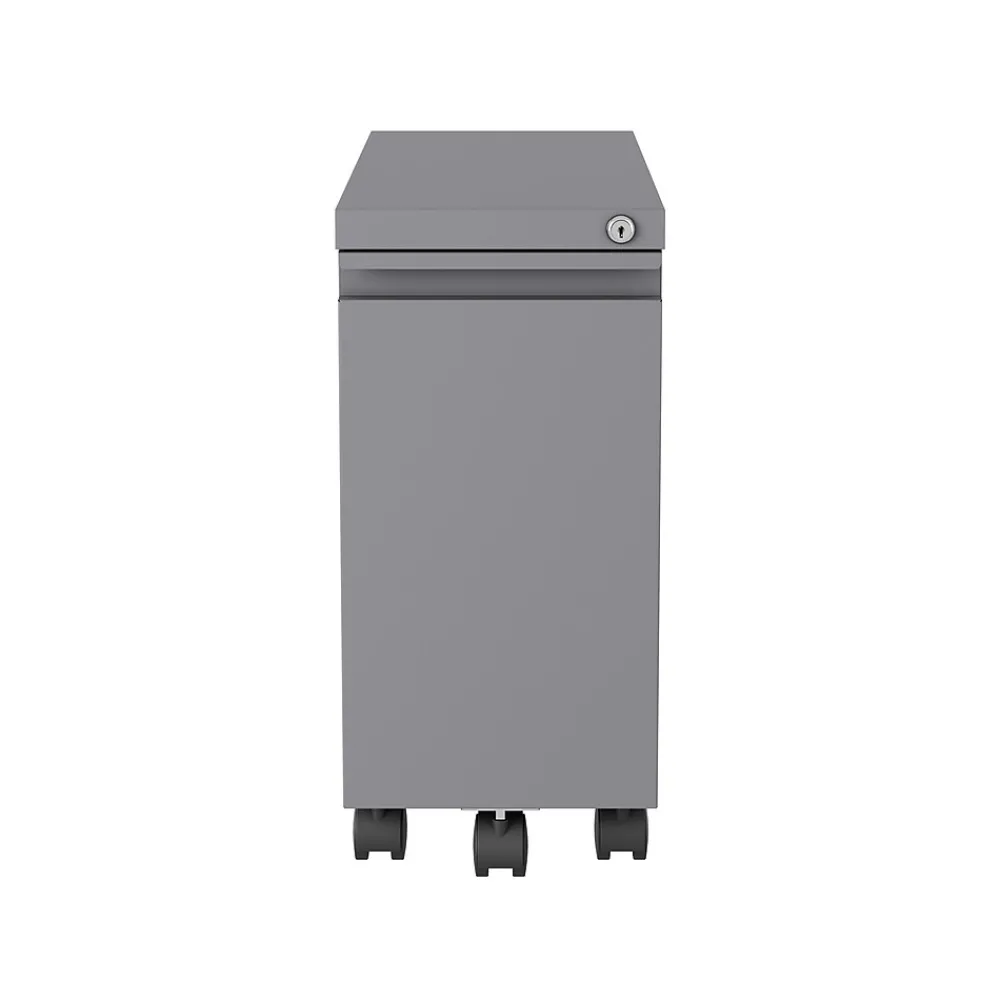 File Cabinets*Hirsh 2-Drawer Mobile Vertical File Cabinet, Letter/Legal Size, Lockable, 21.75"H x 10"W x 19.88"D, Arctic Silver (24045)