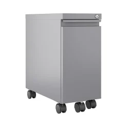 File Cabinets*Hirsh 2-Drawer Mobile Vertical File Cabinet, Letter/Legal Size, Lockable, 21.75"H x 10"W x 19.88"D, Arctic Silver (24045)