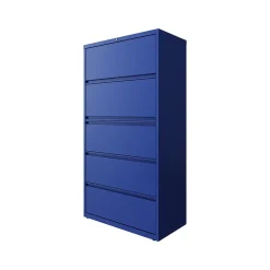 File Cabinets*Hirsh HL10000 Series 5-Drawer Lateral File Cabinet, Locking, Letter/Legal, Classic Blue, 36