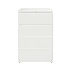 File Cabinets*Hirsh HL10000 Series 4-Drawer Lateral File Cabinet, Locking, Letter/Legal, White, 36" (23702)