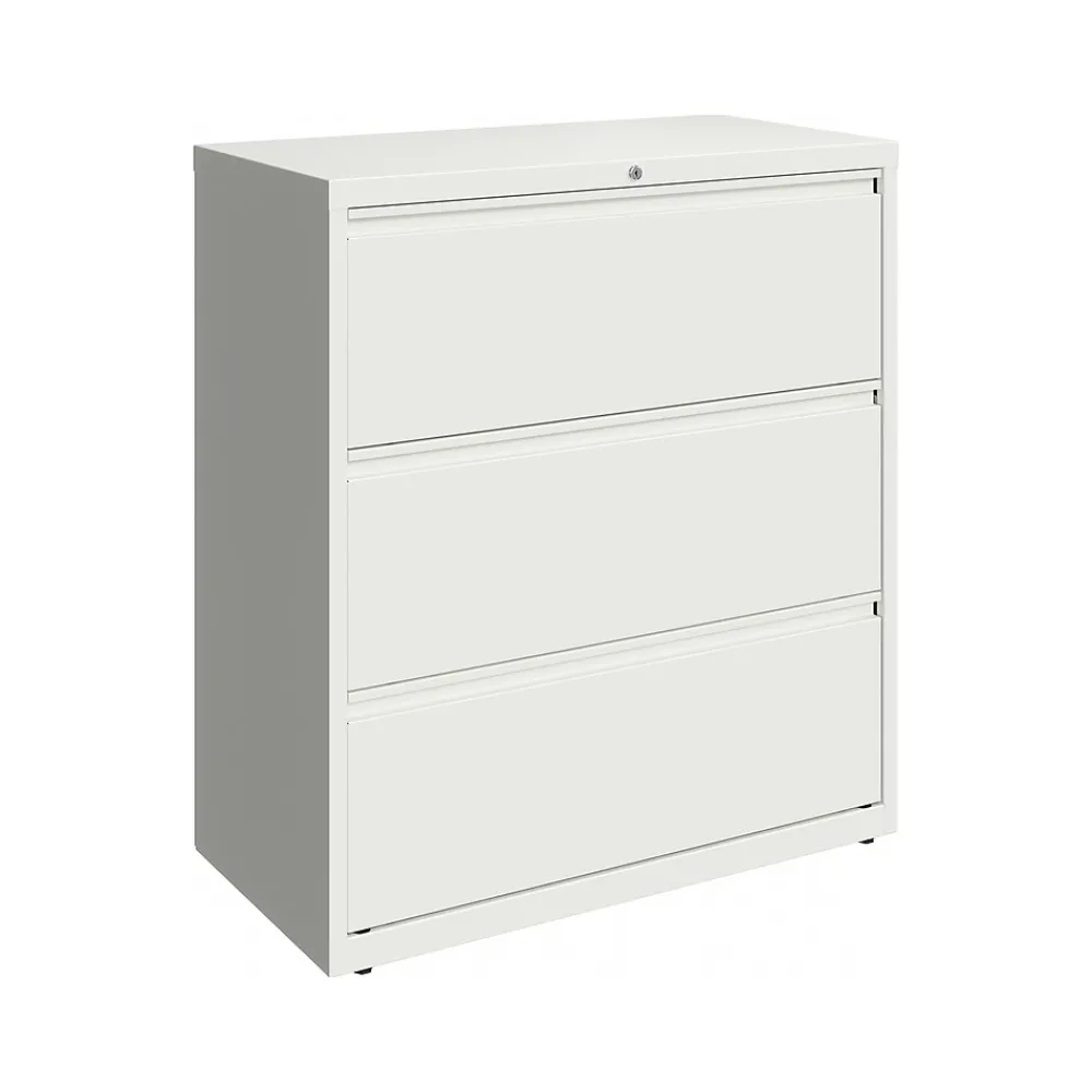 File Cabinets*Hirsh HL10000 Series 3-Drawer Lateral File Cabinet, Locking, Letter/Legal, White, 36" (23701)