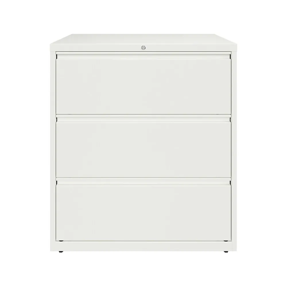 File Cabinets*Hirsh HL10000 Series 3-Drawer Lateral File Cabinet, Locking, Letter/Legal, White, 36" (23701)